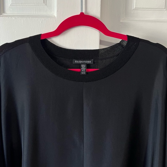 Eileen Fisher Fine Jersey Crew Neck Top 100% silk Size XL - Picture 7 of 11